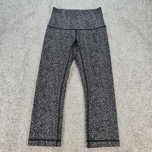 Lululemon Women's Size 6 Legging Wunder Under Hi-Rise 1/2 Tight - Black & White